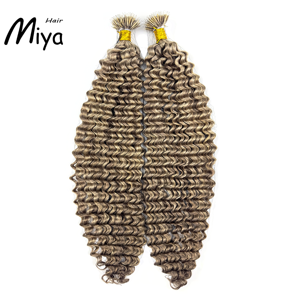 Deep Wave Deep Curly Hair Piano Hair Highlight Balayage Nano Ring Hair Best Quality Double Drawn 100% Cuticle Aligned Human Hair From One Donor 18-24inch Nano Bead Hair Extensions Nano Hair