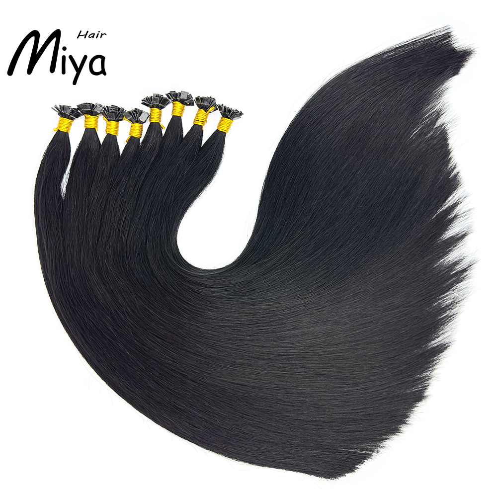 Jet Black Hair #1 Virgin Hair Keratin Hair Best Quality Double Drawn 100% Cuticle Aligned Human Hair From One Donor 16-30inch Flat Tip Hair Unprocessed Hair