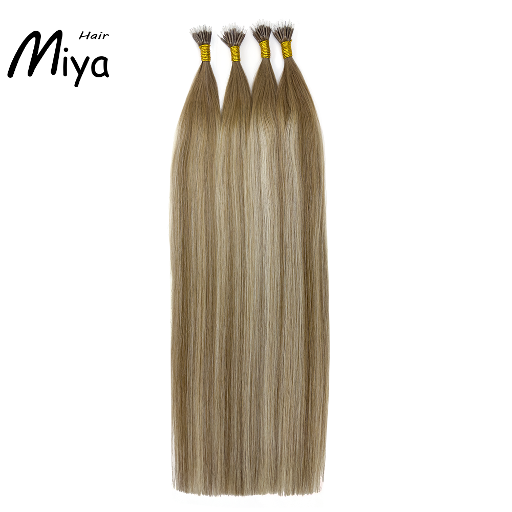 Balayage Hair Ombre Highlight Virgin Hair Nano Ring Hair Best Quality Double Drawn 100% Cuticle Aligned Human Hair From One Donor 18-24inch Nano Bead Hair Extensions Nano Hair