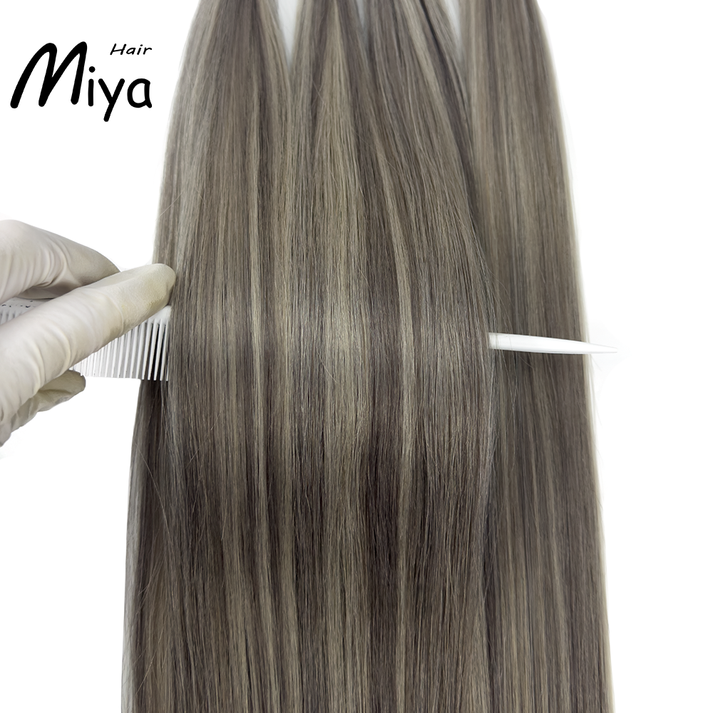 Silver Gray Piano Highlight Nano Ring Hair Best Quality Double Drawn 100% Cuticle Aligned Human Hair From One Donor 16-30inch Nano Bead Hair Extensions Nano Hair