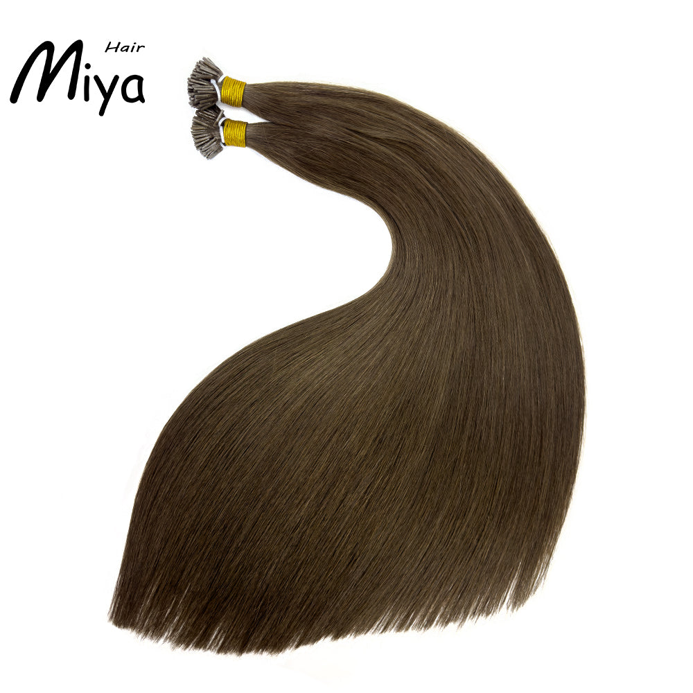 Dark Brown Hair Chocolate Brown Hair Virgin Hair I Tip Hair Best Quality Double Drawn 100% Cuticle Aligned Human Hair From One Donor 16-30inch Unprocessed Hair