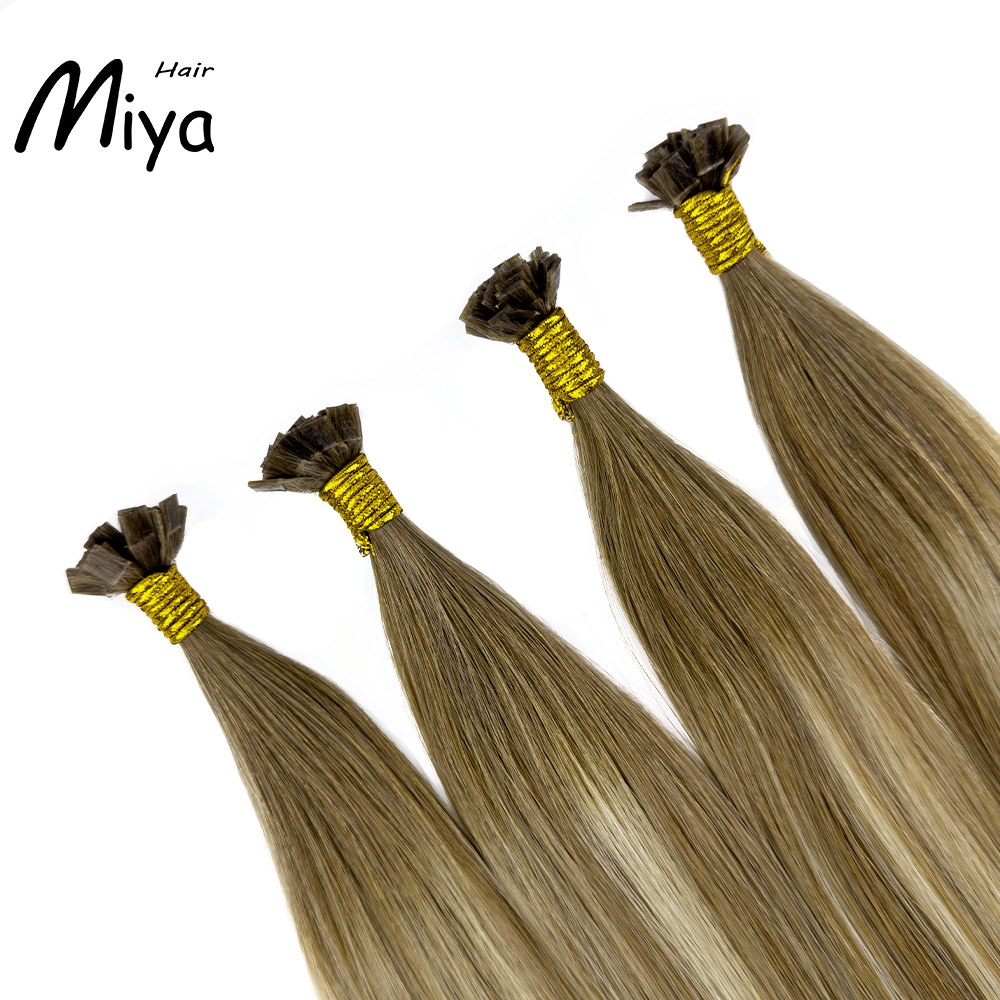 Balayage Blonde Keratin Hair Best Quality Double Drawn 100% Cuticle Aligned Human Hair From One Donor 16-30inch Flat Tip Hair Unprocessed Hair