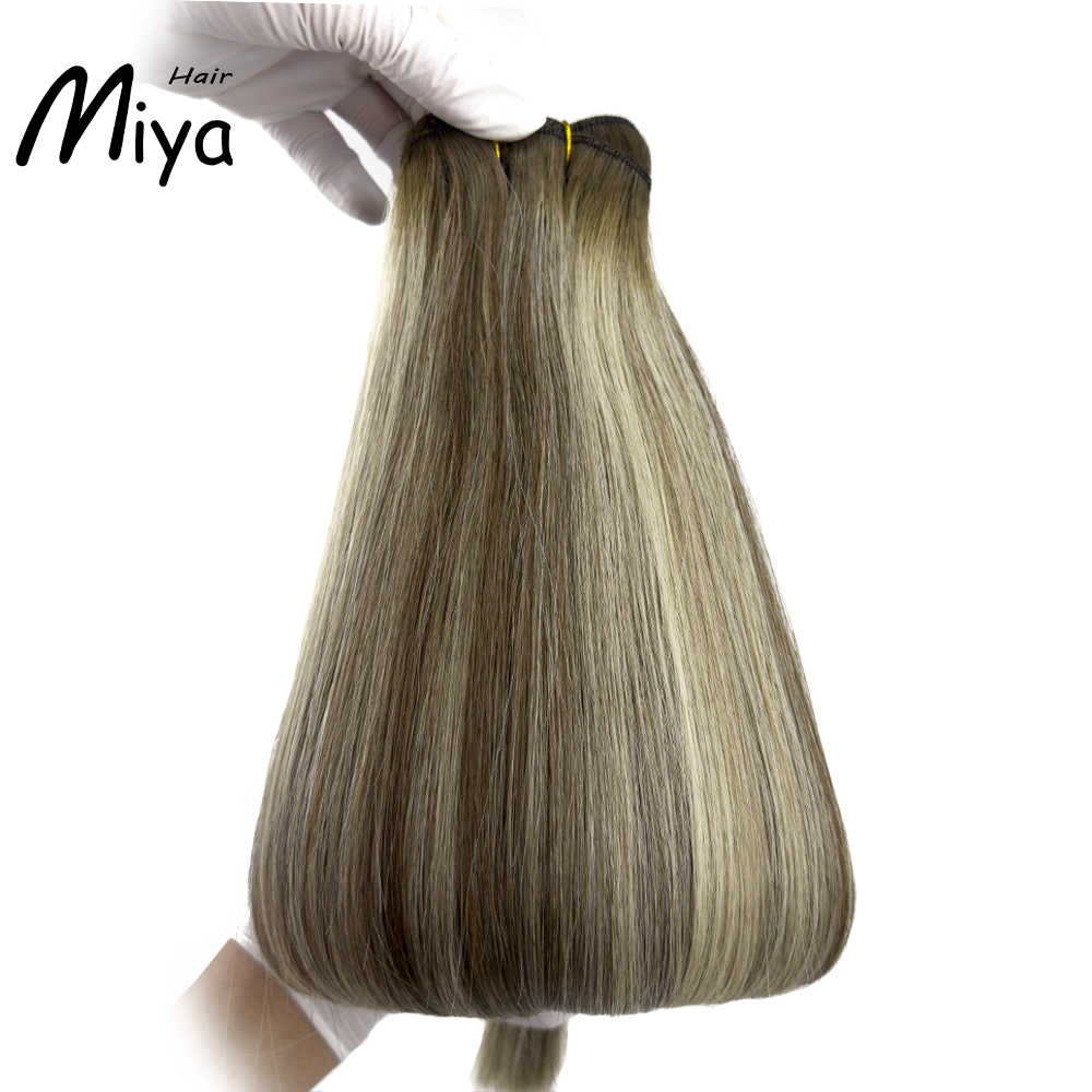 Balayage Extensions Ombre Hair Piano Weft Highlight Bundles Best Quality From One Donor Double Drawn 100% Cuticle Aligned Human Hair Extensions Machine Weft Volume Weft Hair Bundles