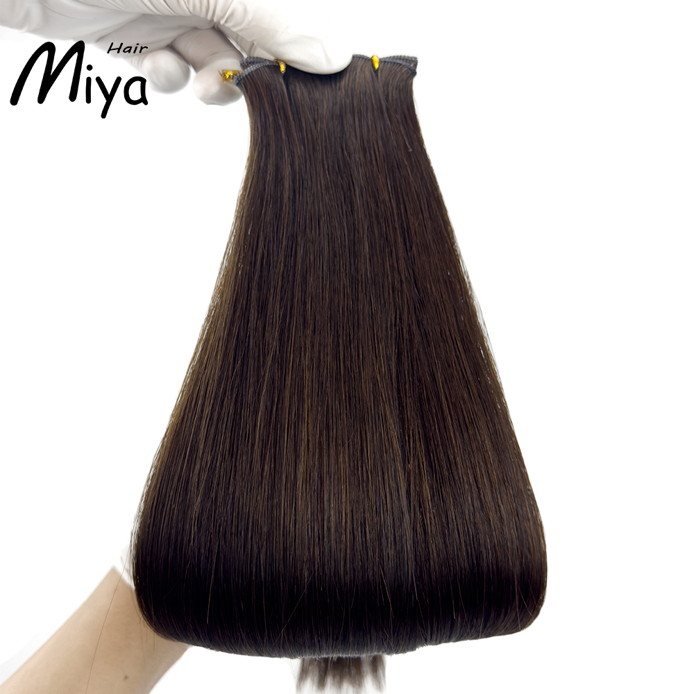 The Best Quality Hair Best Quality Double Drawn Genius Weft 100% Cuticle Aligned Human Hair From One Donor Virgin Hair Remy Hair 18-24inch Human Hair Extensions