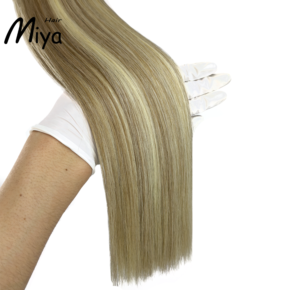 Piano Bundles Highlight Blonde Extensions Best Quality Double Drawn 100% Cuticle Aligned Human Hair Extensions From One Donor Machine Weft Volume Weft Hair Weft Hair Bundles