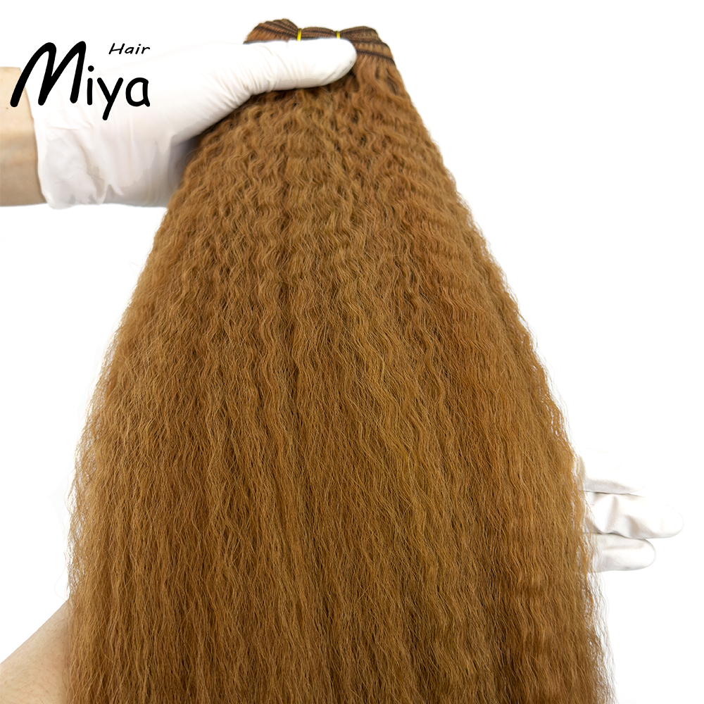 Copper Hair Bundles Highlight Extensions Piano Hair Kinky Straight Bundles Best Quality From One Donor Double Drawn 100% Cuticle Aligned Human Hair Extensions Machine Weft Volume Weft Hair Weft Hair Bundles