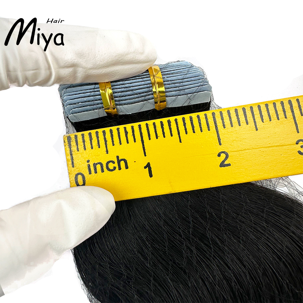 Body Wave Tape Hair Natural Black Virgin Hair Tape Ins Best Quality Double Drawn 100% Cuticle Aligned Human Hair From One Donor 16-30inch Tape In Hair