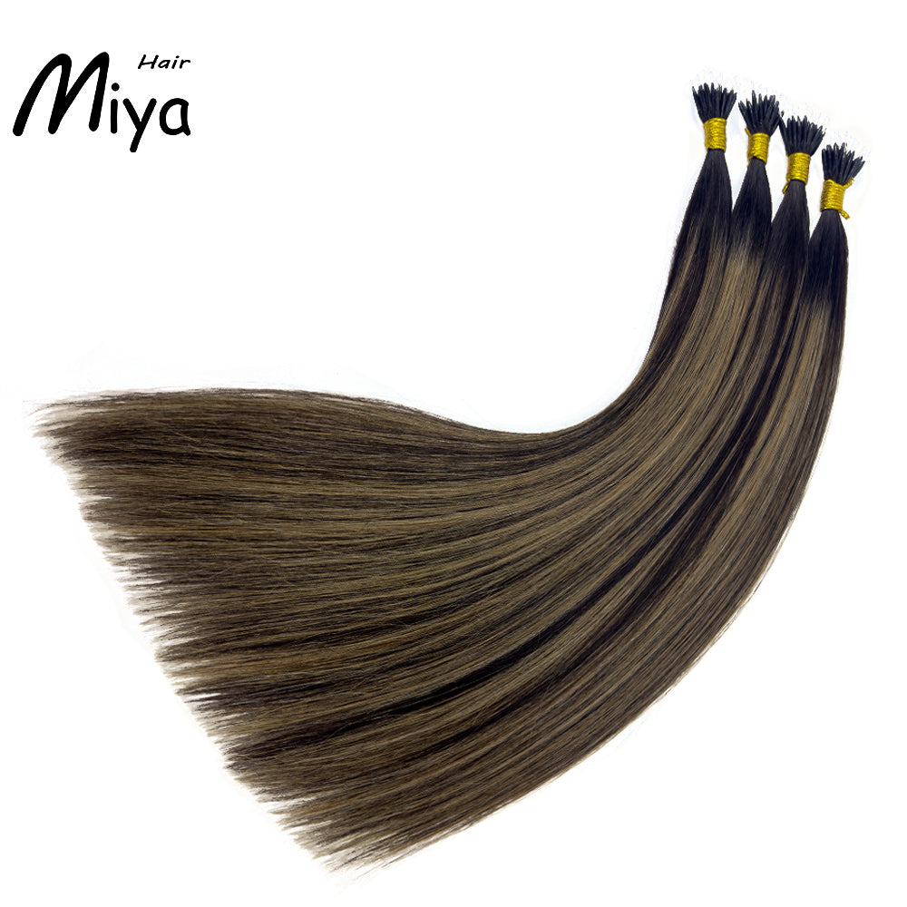 Balayage Nano Ombre Highlight Virgin Hair Nano Ring Hair Best Quality Double Drawn 100% Cuticle Aligned Human Hair From One Donor 18-24inch Nano Bead Hair Extensions Nano Hair