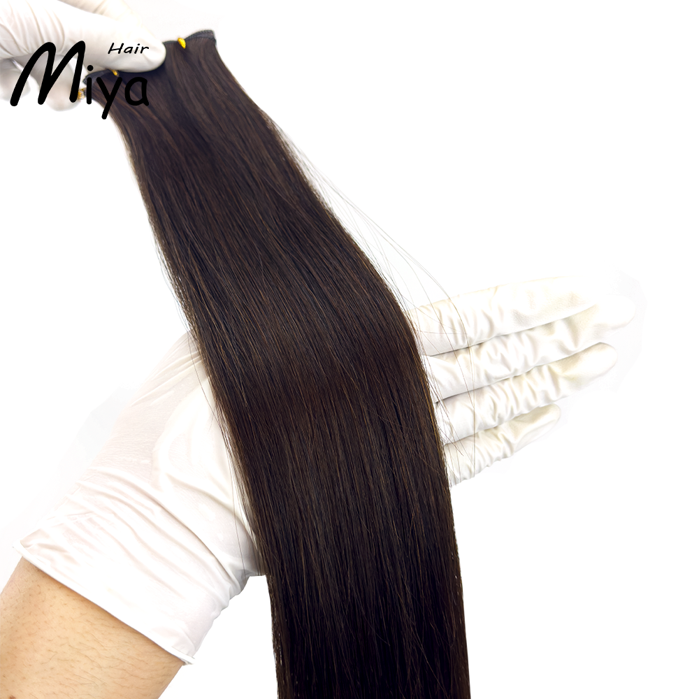 The Best Quality Hair Best Quality Double Drawn Genius Weft 100% Cuticle Aligned Human Hair From One Donor Virgin Hair Remy Hair 18-24inch Human Hair Extensions