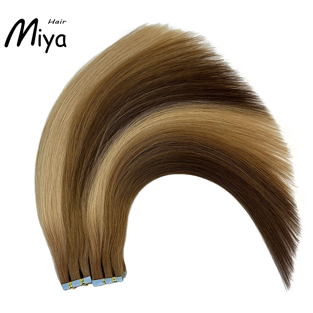 Balayage Tape Hair Virgin Hair Invisible Seamless Injected Tape Ins Best Quality Double Drawn 100% Cuticle Aligned Human Hair From One Donor 16-30inch Tape In Hair