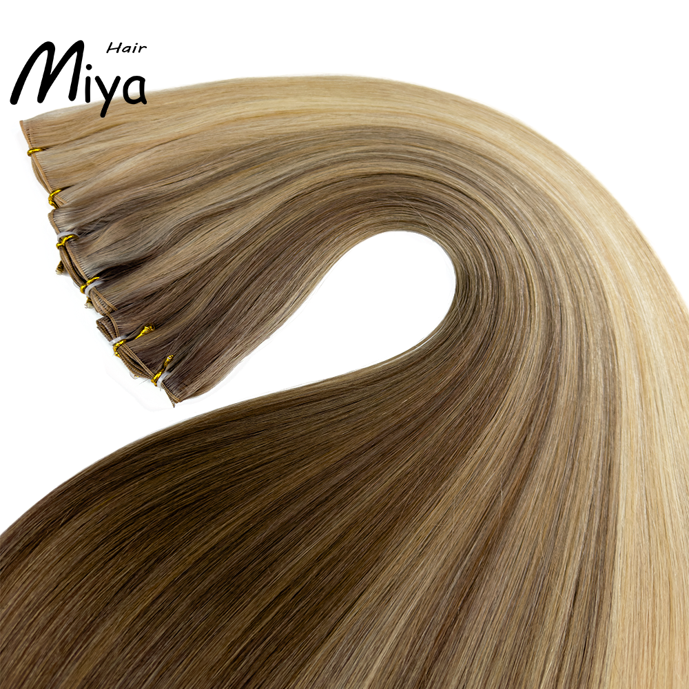 Piano Hair Highlight Hair Best Quality Double Drawn Genius Weft 100% Cuticle Aligned Human Hair From One Donor 18-24inch Hair Extensions