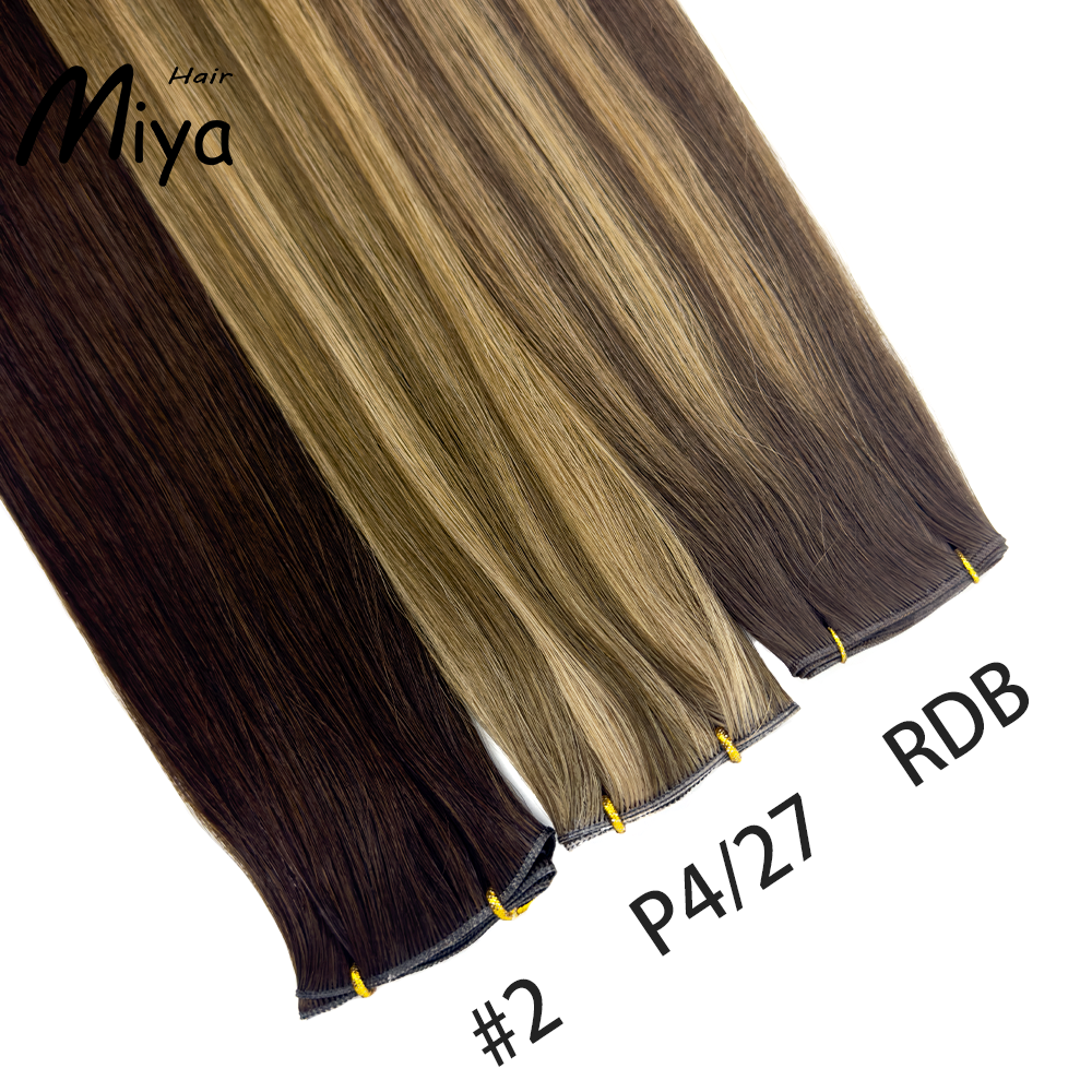 The Best Quality Hair Best Quality Double Drawn Genius Weft 100% Cuticle Aligned Human Hair From One Donor Virgin Hair Remy Hair 18-24inch Human Hair Extensions