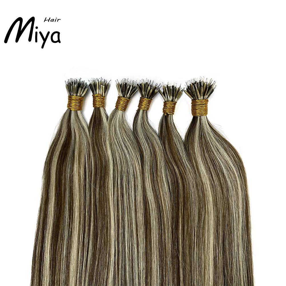 Piano Nano Highlight Hair Virgin Nano Ring Hair Best Quality Double Drawn 100% Cuticle Aligned Human Hair From One Donor 16-30inch Nano Bead Hair Extensions Nano Hair