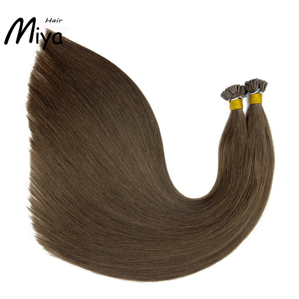 Dark Brown Hair Chocolate Brown Hair Virgin Hair I Tip Hair Best Quality Double Drawn 100% Cuticle Aligned Human Hair From One Donor 16-30inch Unprocessed Hair