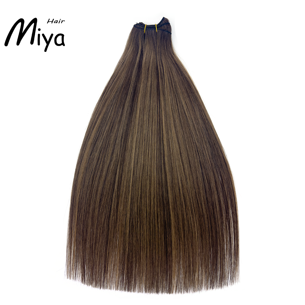 Balayage Weft Ombre Extension Brown Bundles Piano Hair Highlight Bundles Best Quality From One Donor Double Drawn 100% Cuticle Aligned Human Hair Extensions Machine Weft Volume Weft Hair Bundles