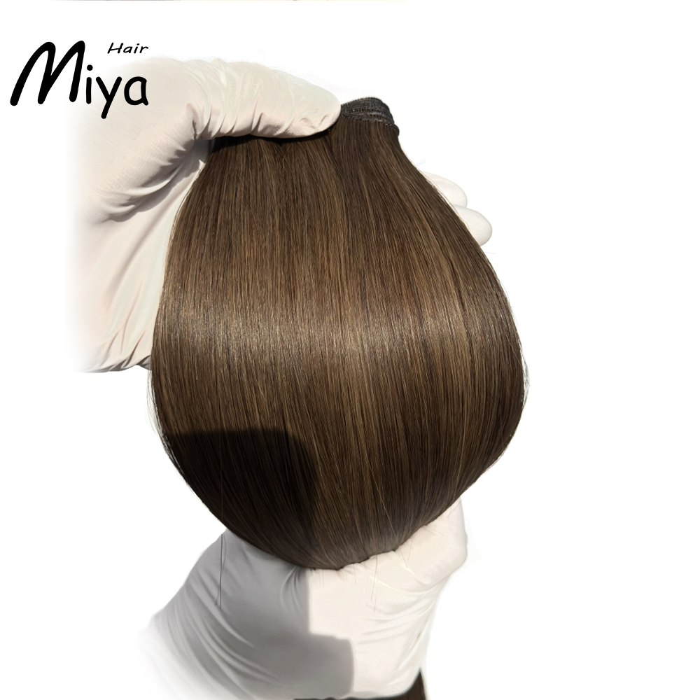 Piano Genius Weft Brown Highlight Blonde Genius Weft Best Quality Double Drawn 100% Cuticle Aligned Human Hair Extensions 16-30inch From One Donor