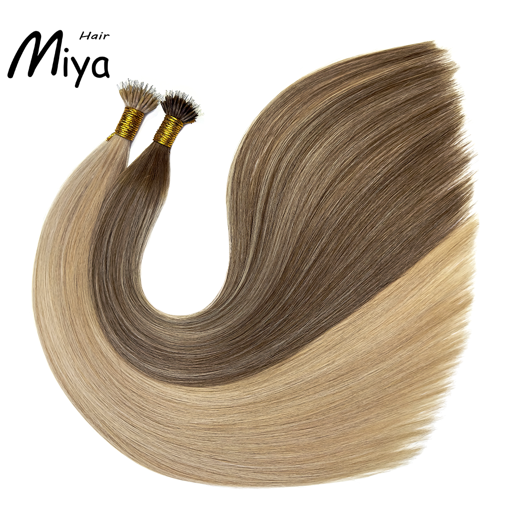 Piano Hair Highlight Balayage Nano Virgin Hair Nano Ring Hair Best Quality Double Drawn 100% Cuticle Aligned Human Hair From One Donor 18-24inch Nano Bead Hair Extensions Nano Hair