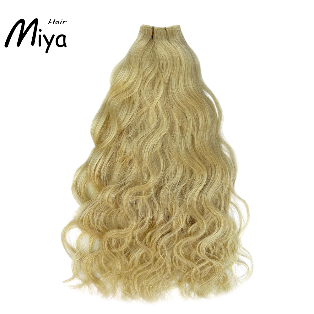 Blonde #613 Natural Wave Genius Weft Virgin Hair Natural Hair Best Quality Double Drawn 100% Cuticle Aligned Human Hair Extensions 16-30inch From One Donor
