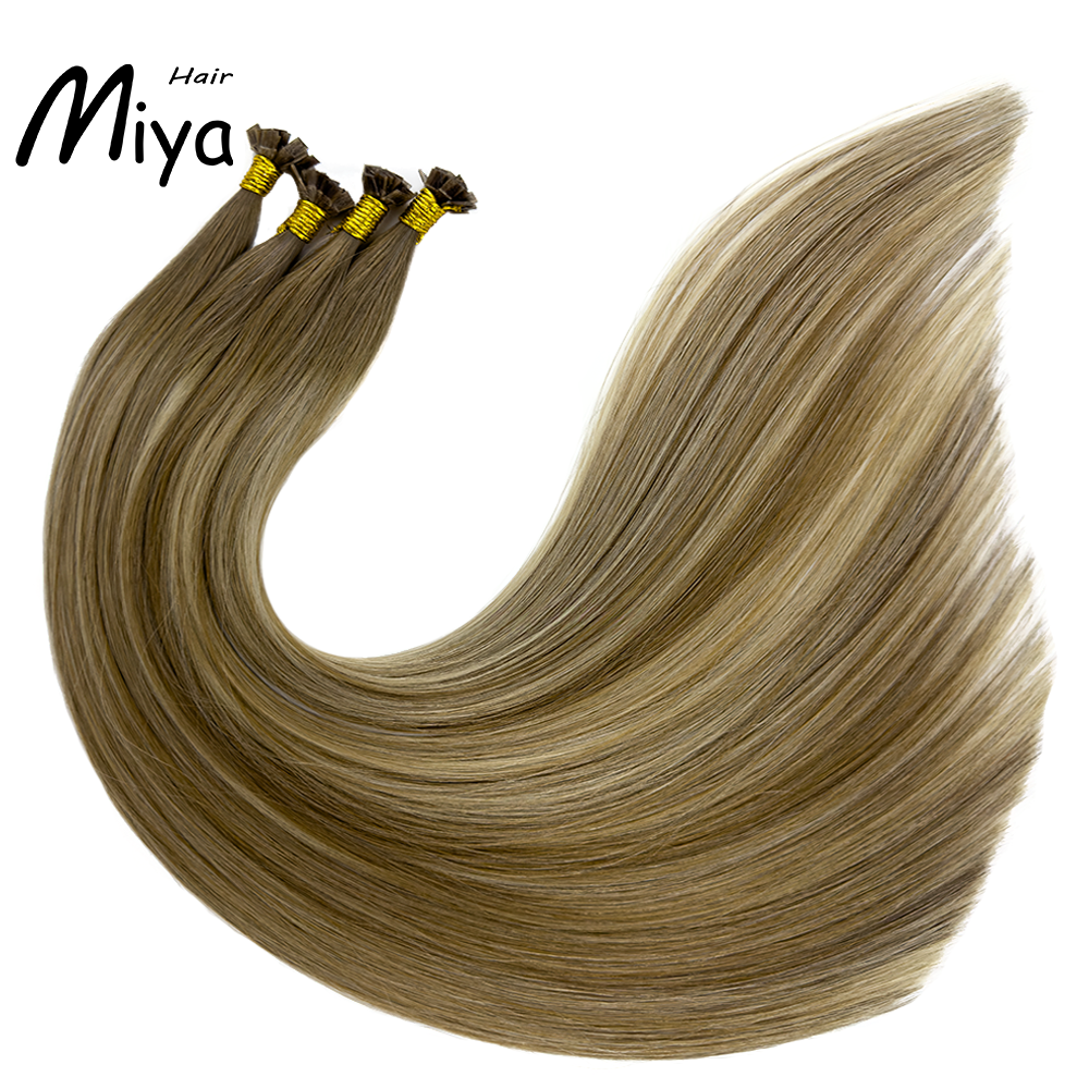 Balayage Blonde Keratin Hair Best Quality Double Drawn 100% Cuticle Aligned Human Hair From One Donor 16-30inch Flat Tip Hair Unprocessed Hair