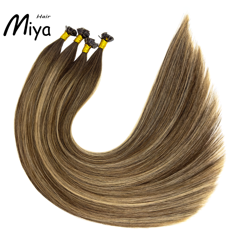 Balayage Blonde Keratin Hair Best Quality Double Drawn 100% Cuticle Aligned Human Hair From One Donor 16-30inch Flat Tip Hair Unprocessed Hair