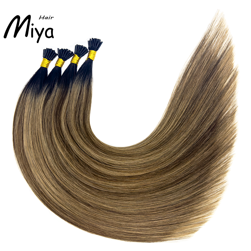 Balayage Blonde Black Root Hair Ombre Hair I Tip Hair Best Quality Double Drawn 100% Cuticle Aligned Human Hair From One Donor 16-30inch