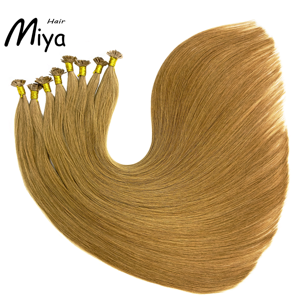 Light Brown Keratin Hair Best Quality Double Drawn 100% Cuticle Aligned Human Hair From One Donor 16-30inch Virgin Hair Flat Tip Hair Unprocessed Hair