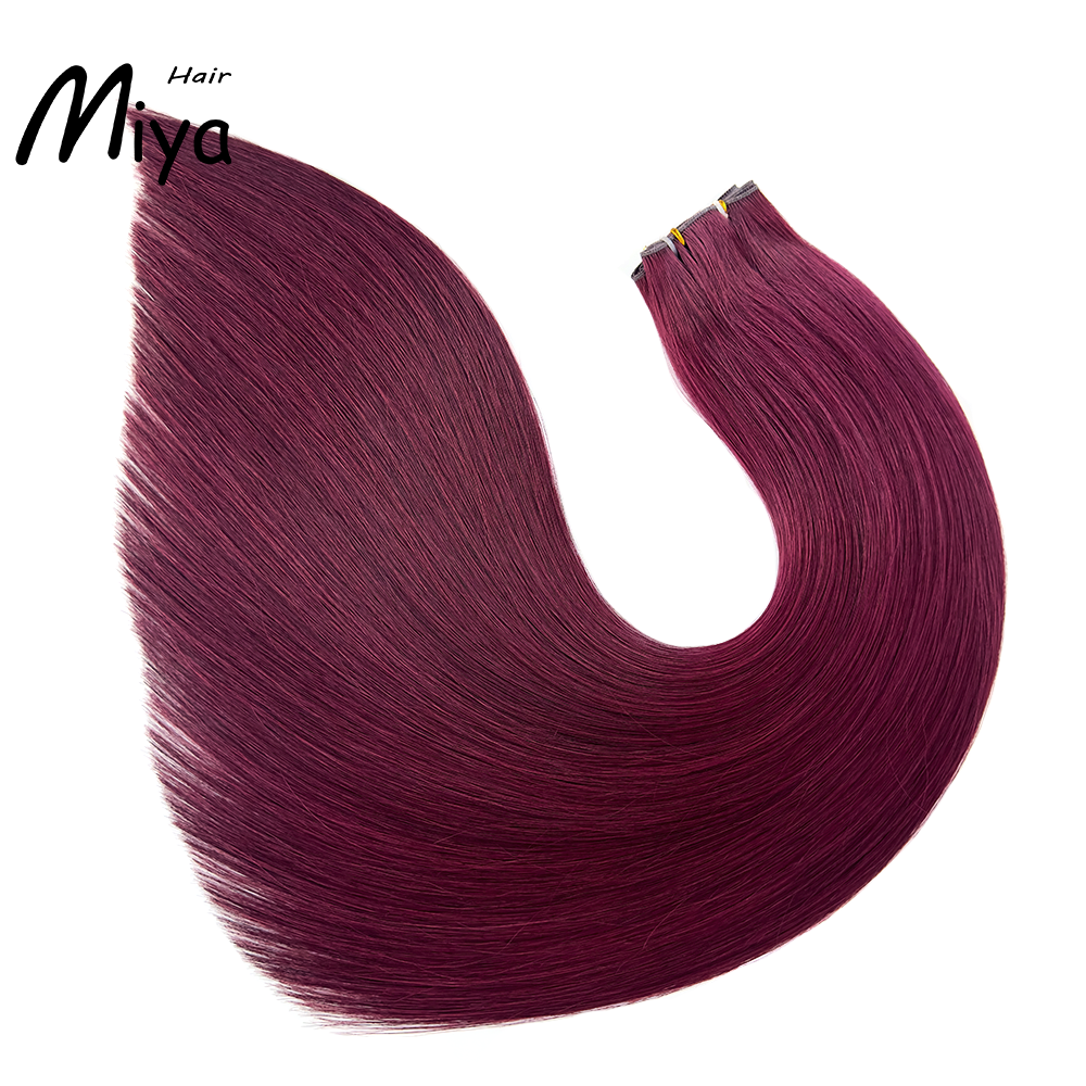 Cranberry Hair #99J Genius Weft Best Quality Double Drawn 100% Cuticle Aligned Human Hair From One Donor 16-30inch Human Hair Extensions