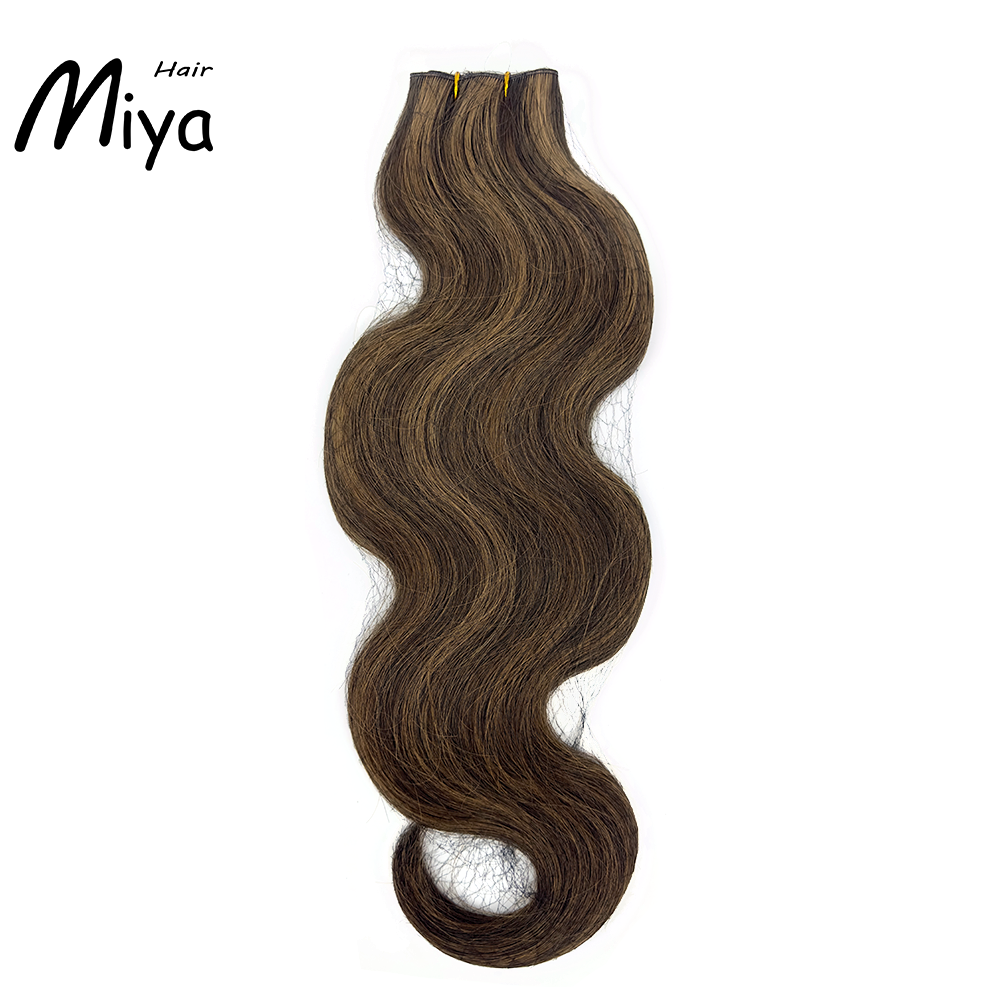 Brown Hair Piano Highlight Body Wave Genius Weft Best Quality Double Drawn 100% Cuticle Aligned Human Hair From One Donor 16-30inch Human Hair Extensions