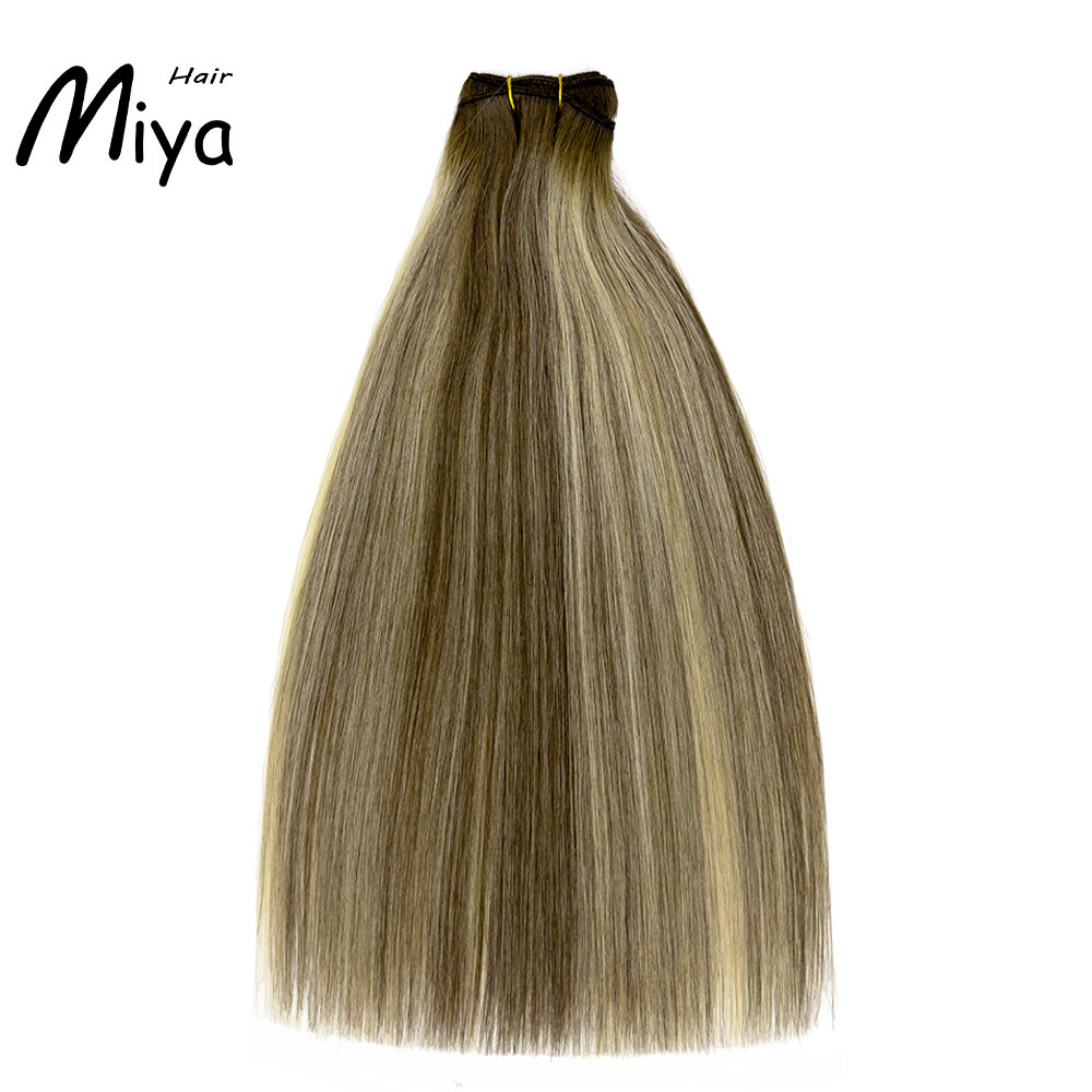 Balayage Extensions Ombre Hair Piano Weft Highlight Bundles Best Quality From One Donor Double Drawn 100% Cuticle Aligned Human Hair Extensions Machine Weft Volume Weft Hair Bundles