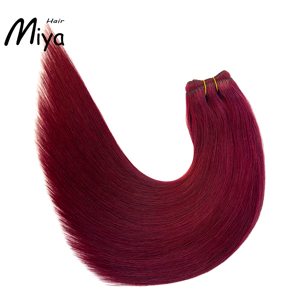 Cranberry Hair Bundles Cranberry Weft Best Quality Double Drawn 100% Cuticle Aligned Human Hair Extensions Machine Weft Volume Weft Hair Weft Hair Bundles From One Donor