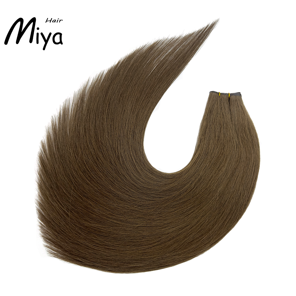 Dark Brown Genius Weft Best Quality Double Drawn 100% Cuticle Aligned Human Hair Extensions 16-30inch From One Donor Virgin Hair Unprocessed Hair