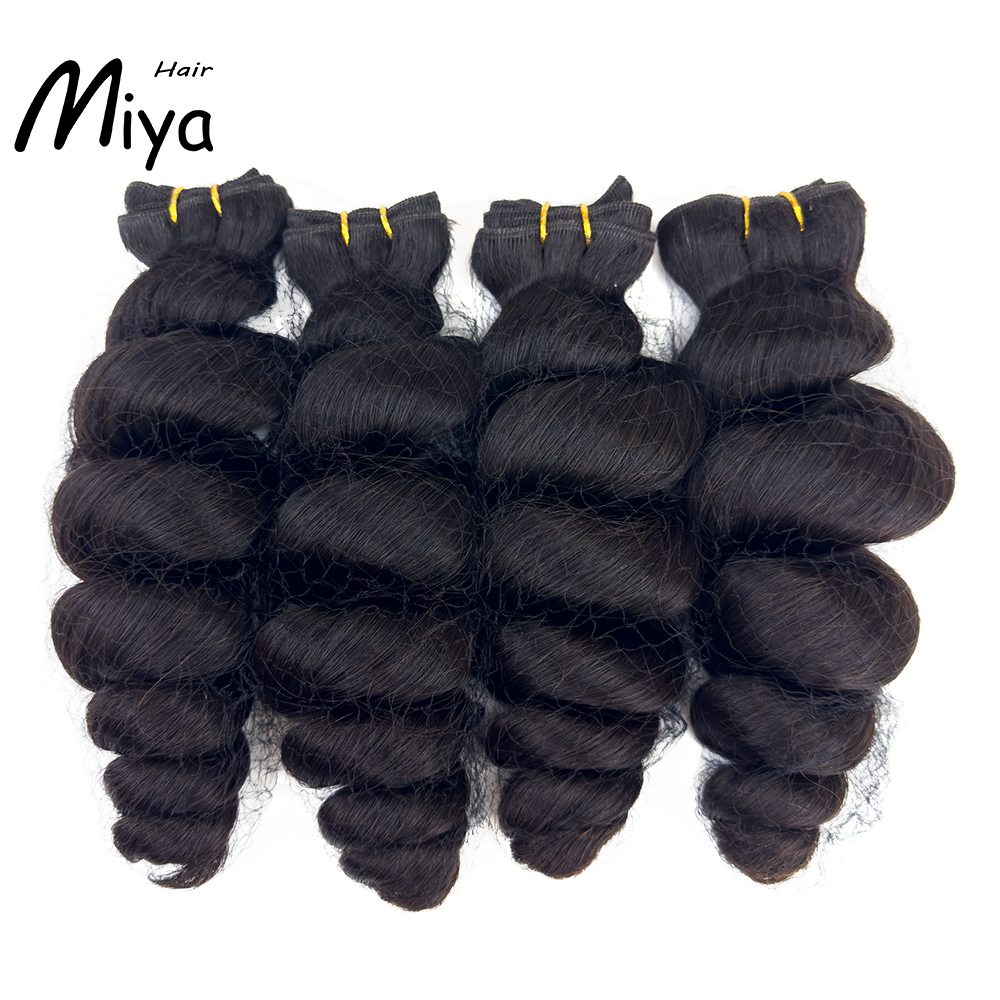 Natural Black Bundles Natural Extensions Loose Wave Bundles Best Quality Double Drawn 100% Cuticle Aligned Human Hair Extensions From One Donor Raw Hair Machine weft Volume Weft Hair Weft Hair Bundles