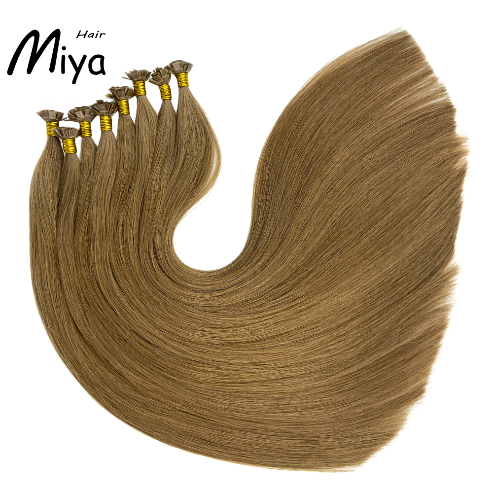 Medium Brown Hair Keratin Hair Best Quality Double Drawn 100% Cuticle Aligned Human Hair From One Donor 16-30inch Virgin Hair Flat Tip Hair Unprocessed Hair