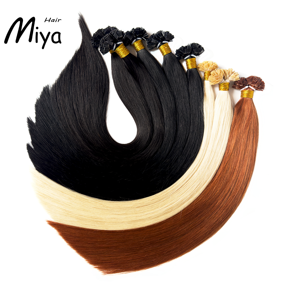 The Best Quality Double Drawn 100% Cuticle Aligned Human Hair From One Donor Straight Keratin Hair 18-24inch Flat Tip Hair Unprocessed Hair