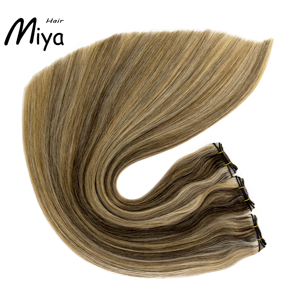 Piano Extensions Highlight Weft Best Quality Double Drawn 100% Cuticle Aligned Human Hair Extensions From One Donor Machine Weft Volume Weft Hair Weft Hair Bundles