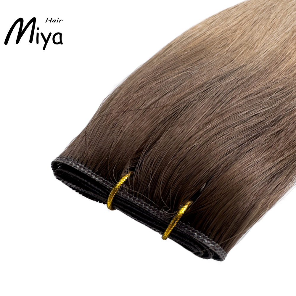 Ombre Hair Brown Black Root Genius Weft Best Quality Double Drawn 100% Cuticle Aligned Human Hair Extensions 16-30inch From One Donor