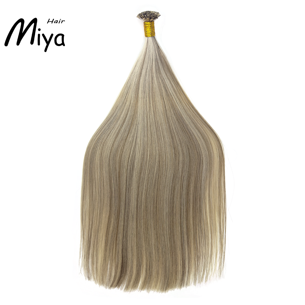 Silver Blonde Piano Highlight Hair Keratin Hair Best Quality Double Drawn 100% Cuticle Aligned Human Hair From One Donor 16-30inch Flat Tip Hair Unprocessed Hair