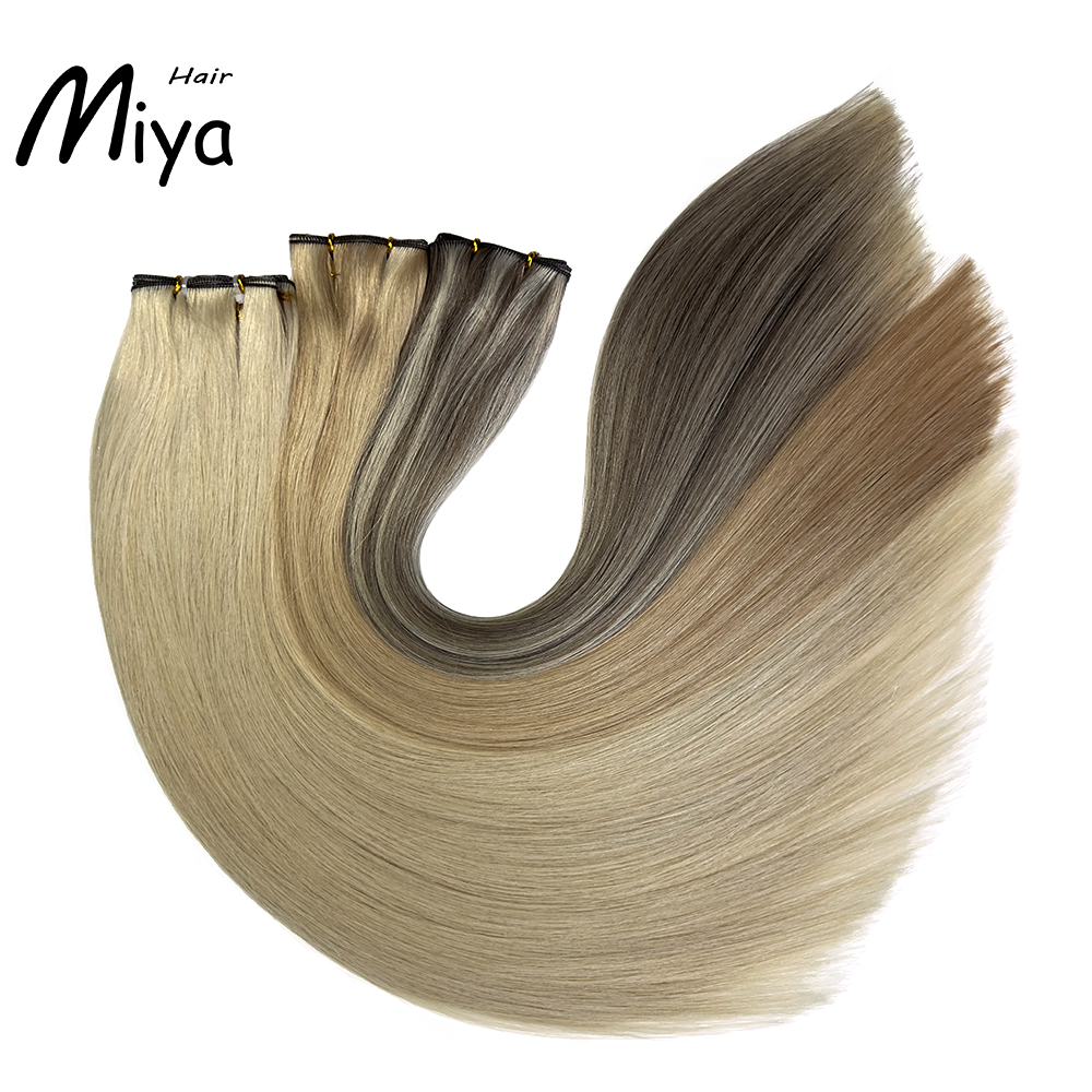 The Best Quality Double Drawn Genius Weft 100% Cuticle Aligned Human Hair From One Donor From One Donor 18-24inch Hair Extensions