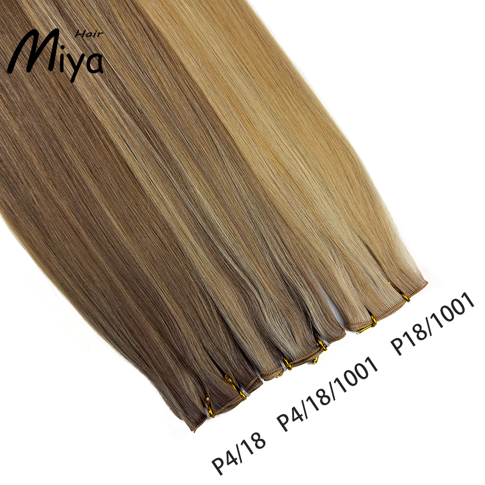 Piano Hair Highlight Hair Best Quality Double Drawn Genius Weft 100% Cuticle Aligned Human Hair From One Donor 18-24inch Hair Extensions