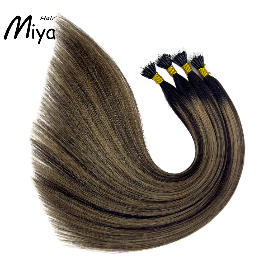 Balayage Nano Ombre Highlight Virgin Hair Nano Ring Hair Best Quality Double Drawn 100% Cuticle Aligned Human Hair From One Donor 18-24inch Nano Bead Hair Extensions Nano Hair