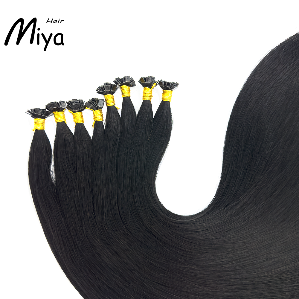 Jet Black Hair #1 Virgin Hair Keratin Hair Best Quality Double Drawn 100% Cuticle Aligned Human Hair From One Donor 16-30inch Flat Tip Hair Unprocessed Hair