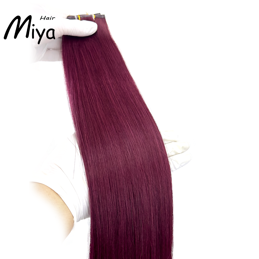 Cranberry Hair #99J Genius Weft Best Quality Double Drawn 100% Cuticle Aligned Human Hair From One Donor 16-30inch Human Hair Extensions