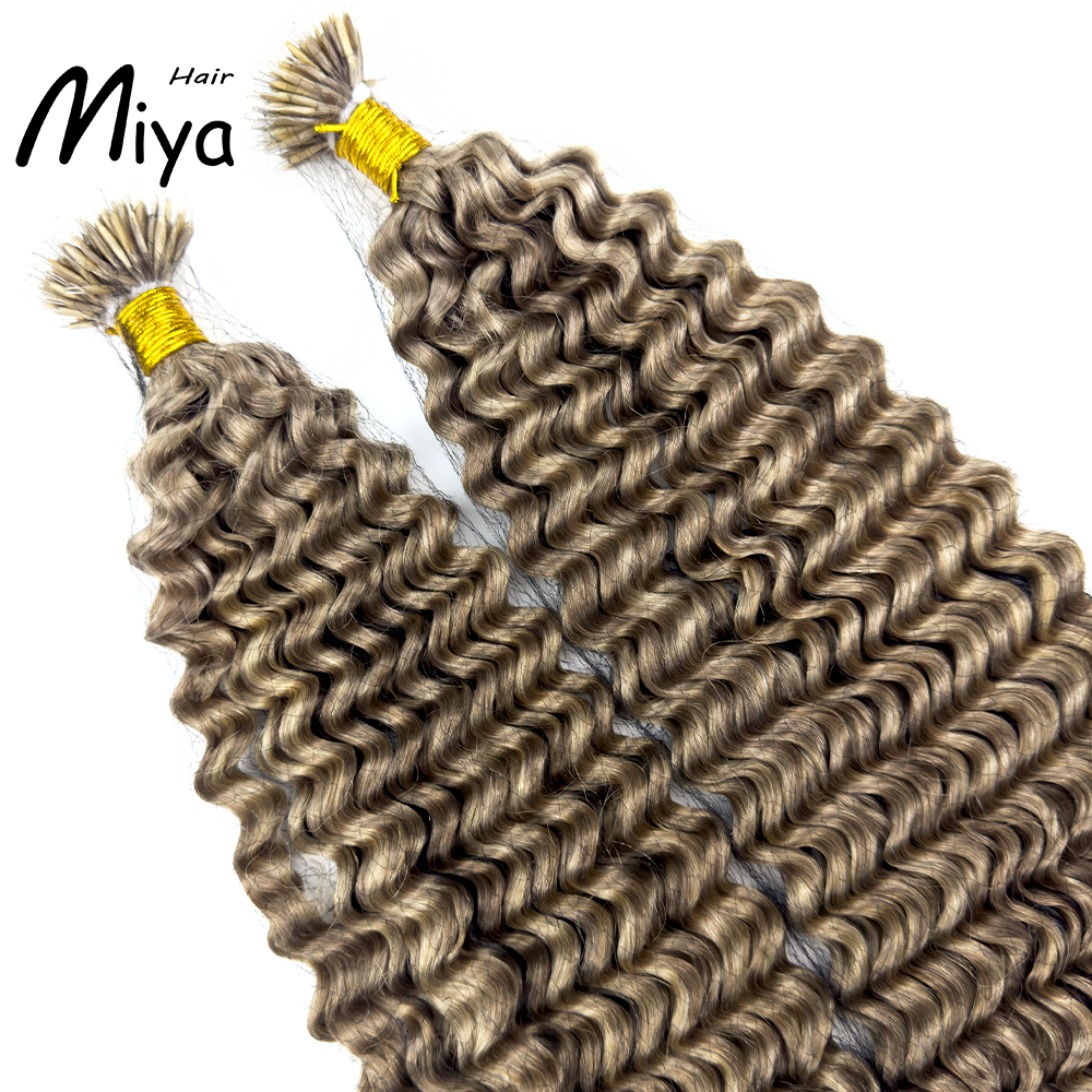 Deep Wave Deep Curly Hair Piano Hair Highlight Balayage Nano Ring Hair Best Quality Double Drawn 100% Cuticle Aligned Human Hair From One Donor 18-24inch Nano Bead Hair Extensions Nano Hair