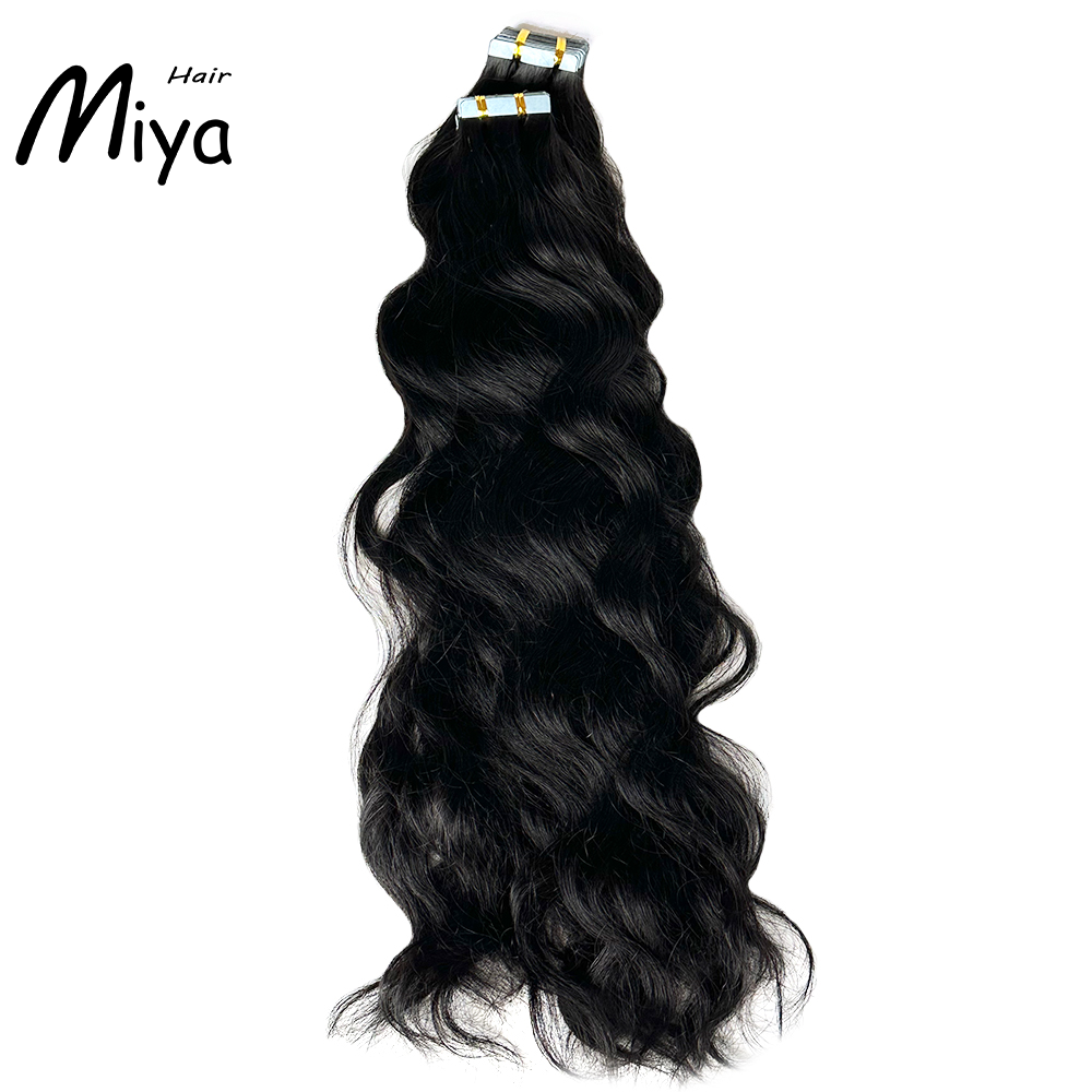 Natural Wave Natural Black Virgin Hair Tape Ins Best Quality Double Drawn 100% Cuticle Aligned Human Hair From One Donor Raw Hair 16-30inch Natural Straight Tape In Hair Unprocessed Hair