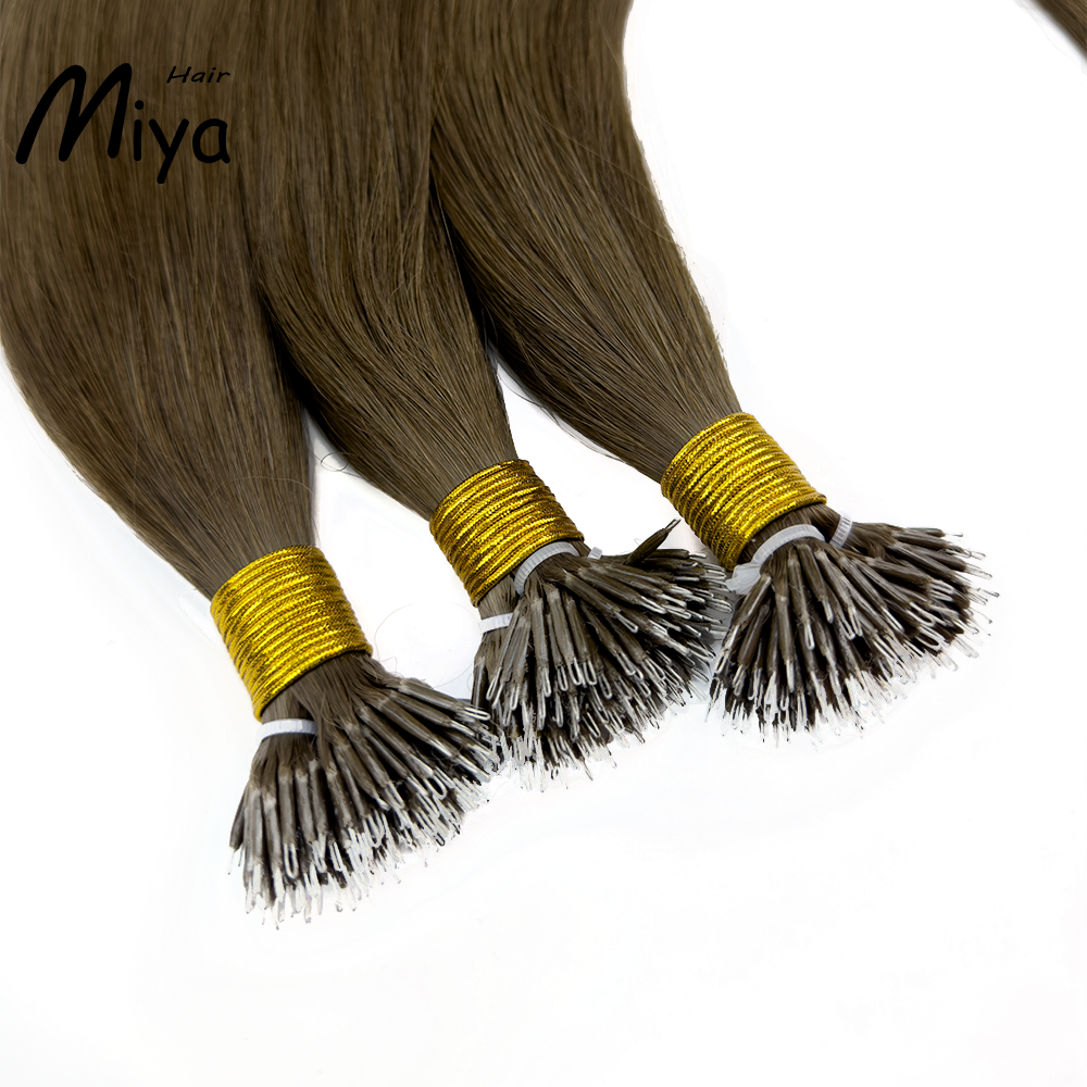 Brown Hair Virgin Hair Nano Ring Hair Best Quality Double Drawn 100% Cuticle Aligned Human Hair From One Donor 16-30inch Nano Bead Hair Extensions Nano Hair