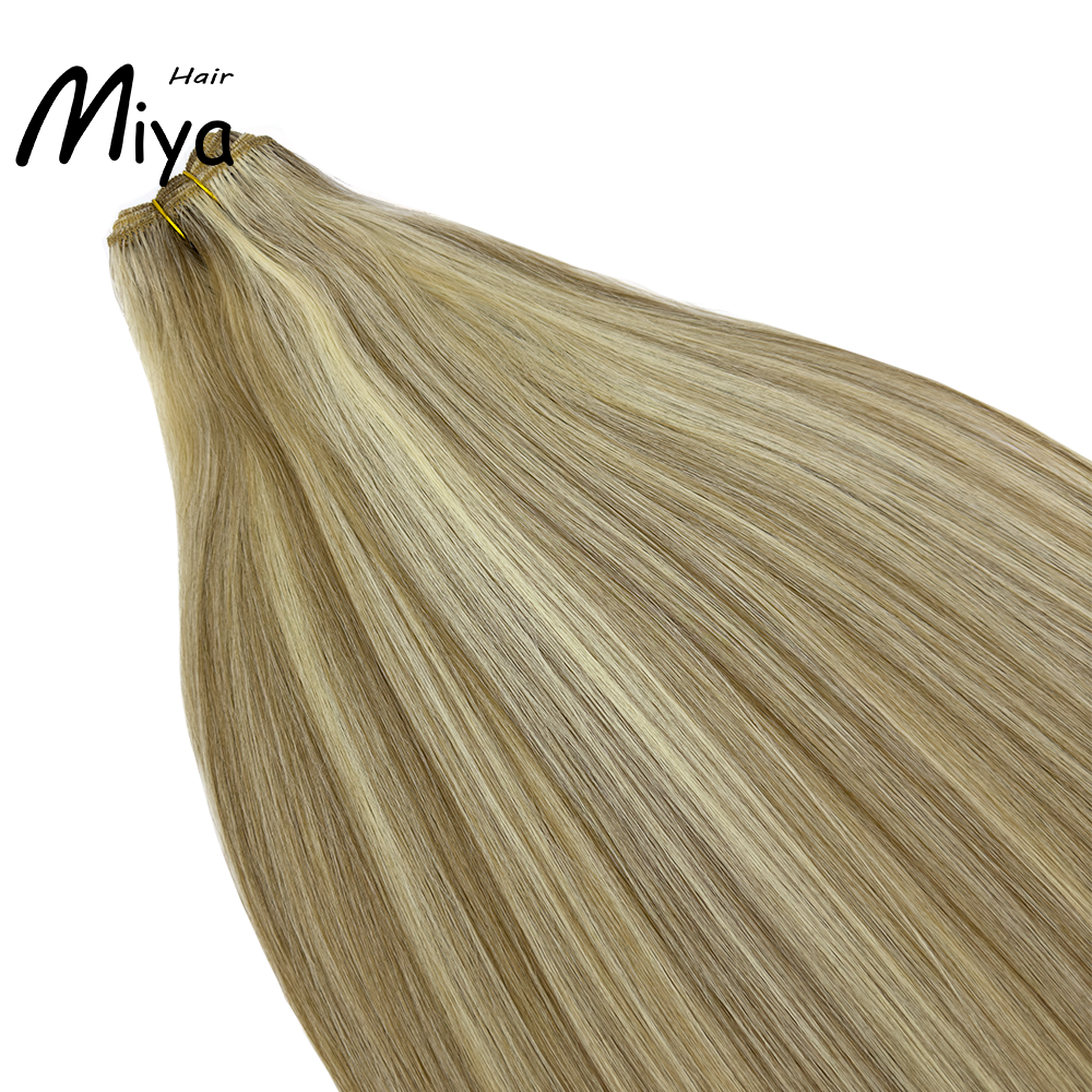 Piano Bundles Highlight Blonde Extensions Best Quality Double Drawn 100% Cuticle Aligned Human Hair Extensions From One Donor Machine Weft Volume Weft Hair Weft Hair Bundles
