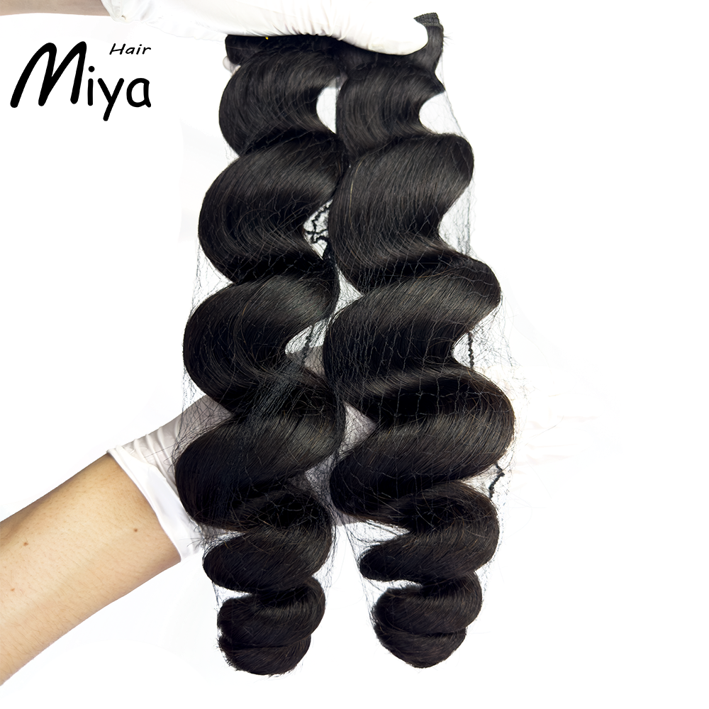 Natural Black Bundles Natural Extensions Loose Wave Bundles Best Quality Double Drawn 100% Cuticle Aligned Human Hair Extensions From One Donor Raw Hair Machine weft Volume Weft Hair Weft Hair Bundles