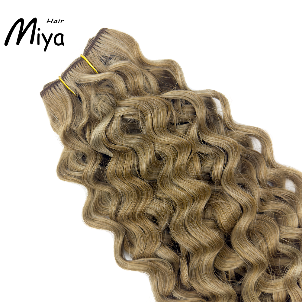Piano Extensions Highlight Brown Bundles Deep Wave Weft Water Wave Hair Best Quality Double Drawn 100% Cuticle Aligned Human Hair Extensions From One Donor Machine Weft Volume Weft Hair Weft Hair Bundles