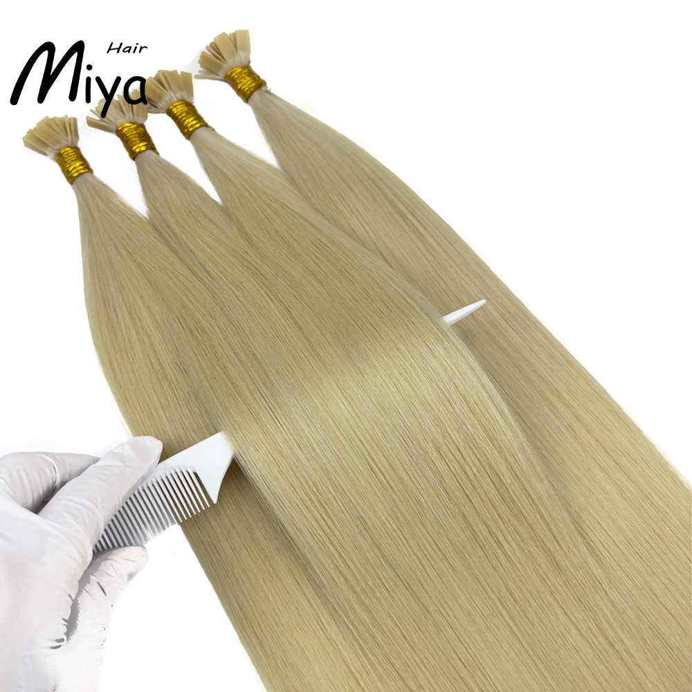 Blonde Hair Keratin Hair Best Quality Double Drawn 100% Cuticle Aligned Human Hair From One Donor 16-30inch Flat Tip Hair Unprocessed Hair