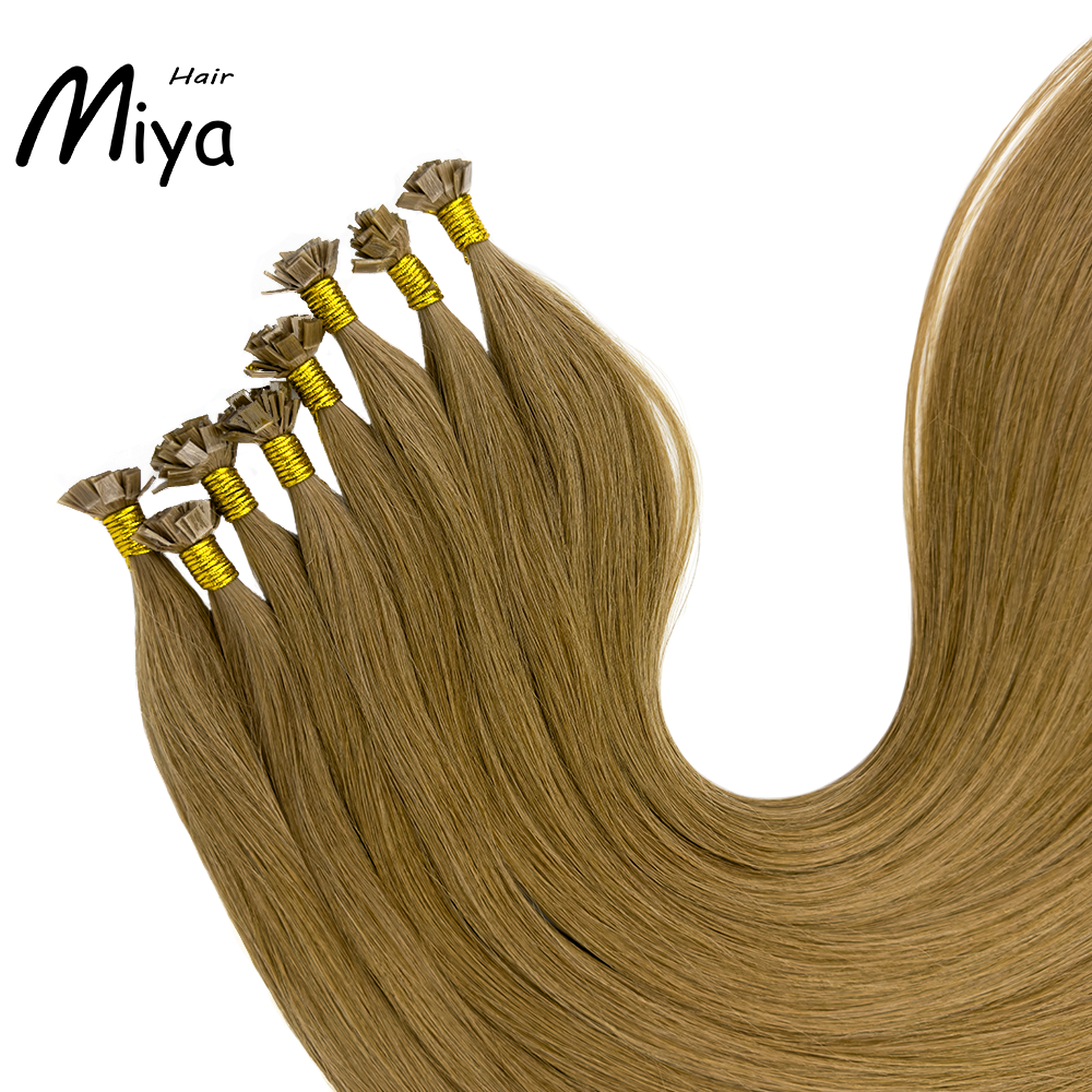 Medium Brown Hair Keratin Hair Best Quality Double Drawn 100% Cuticle Aligned Human Hair From One Donor 16-30inch Virgin Hair Flat Tip Hair Unprocessed Hair